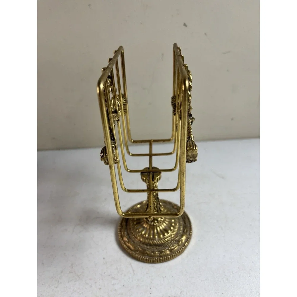 Vtg Matson Stylebuilt Guest Towel Napkin Holder Gold Gilt Tassels Ormolu Metal